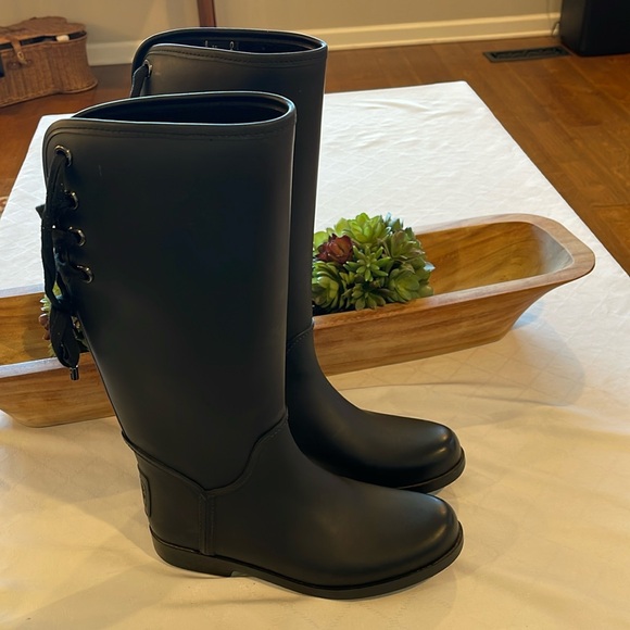 COACH | Tristee Matte Black Rain Boots women’s Size 11 excellent condition EUC - Picture 1 of 8